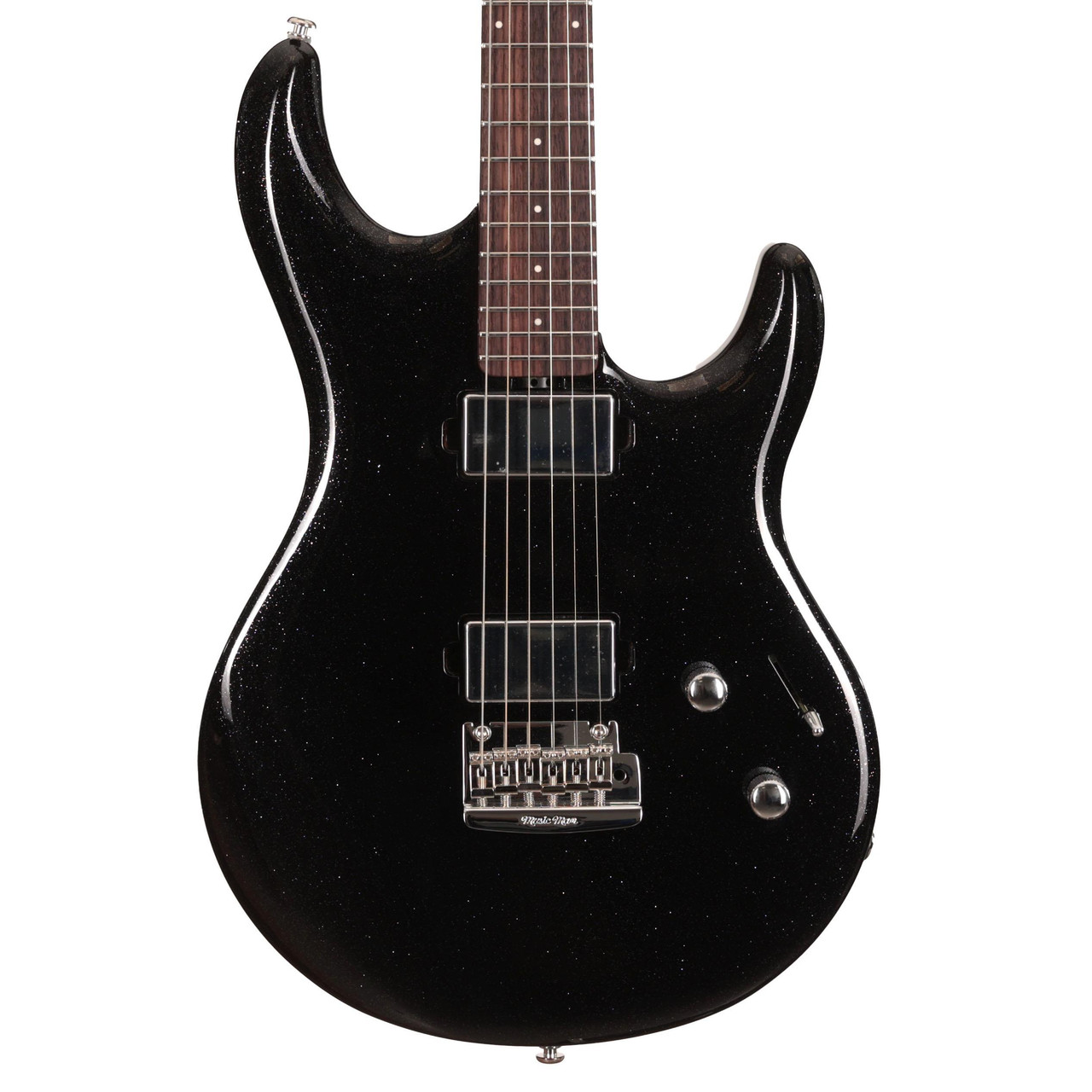 Music Man Luke 4 HH Electric Guitar, Black Sparkle - Andertons